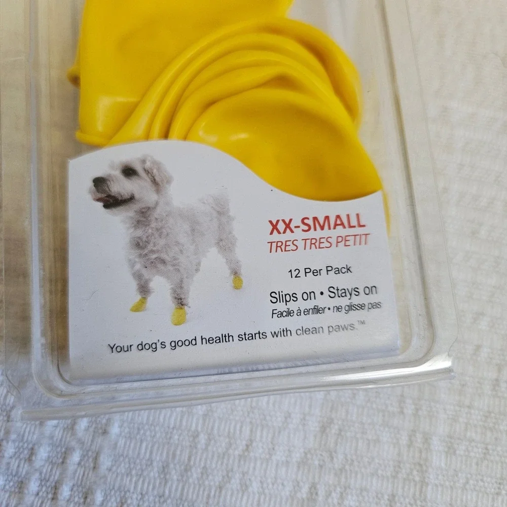 NEW‎ Pawz Rubber Dog Boots XX Small Yellow Booties